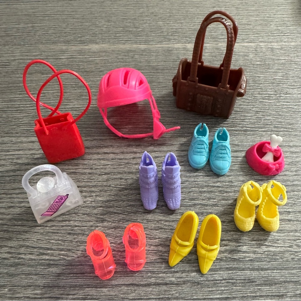 Lot of Barbie Shoes Purses and Accessories